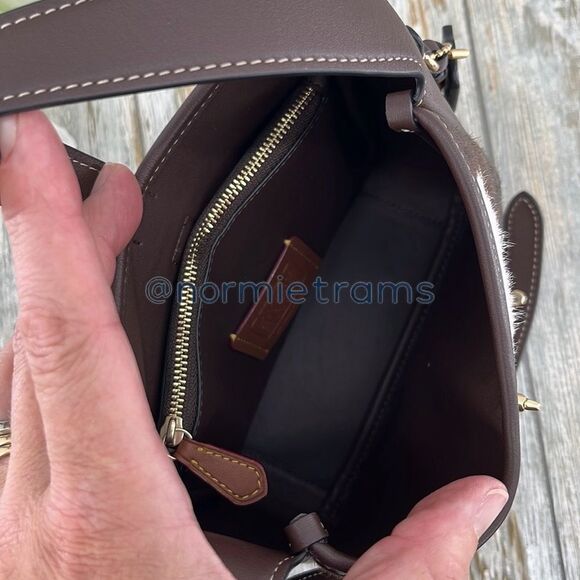 Authentic Coach Hadley Mini Crossbody Bag With Cow Print And Tassel Purse - Picture 6 of 16